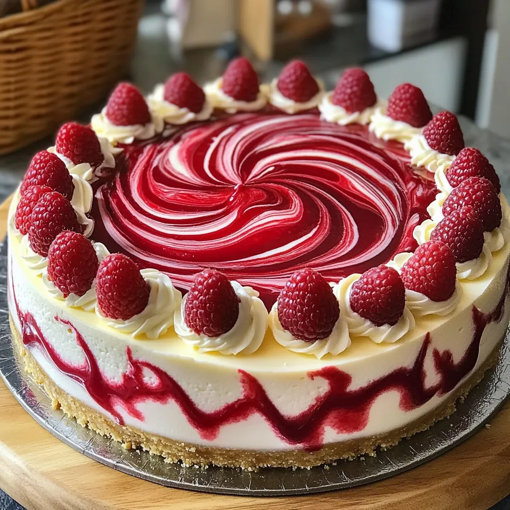 Cheesecake tourbillon framboise chocolat blanc