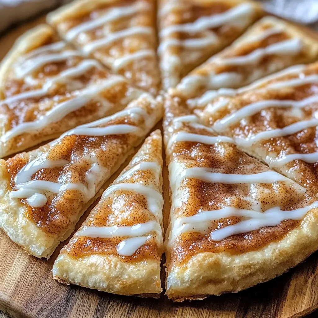 Pizza sucrée à la cannelle avec pâte à croissant
