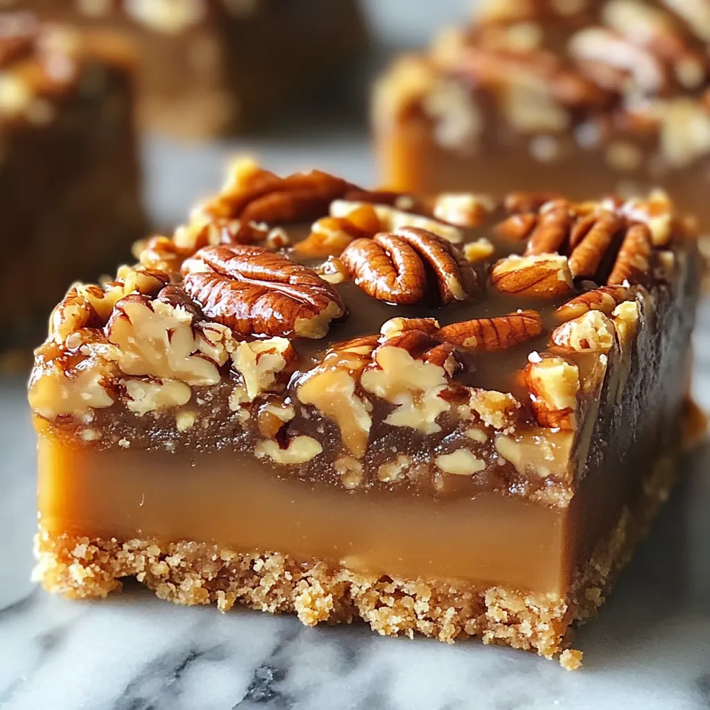 Carrés caramel noix de pécan