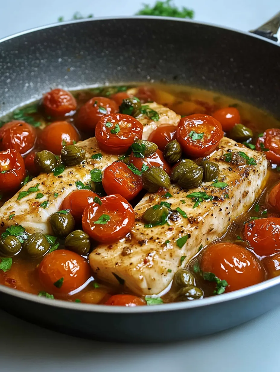 Espadon Poêlé avec Tomates Cerises et Câpres