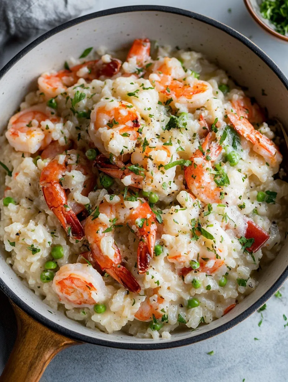 Risotto aux Crevettes au Beurre à l'Ail Cuit au Four
