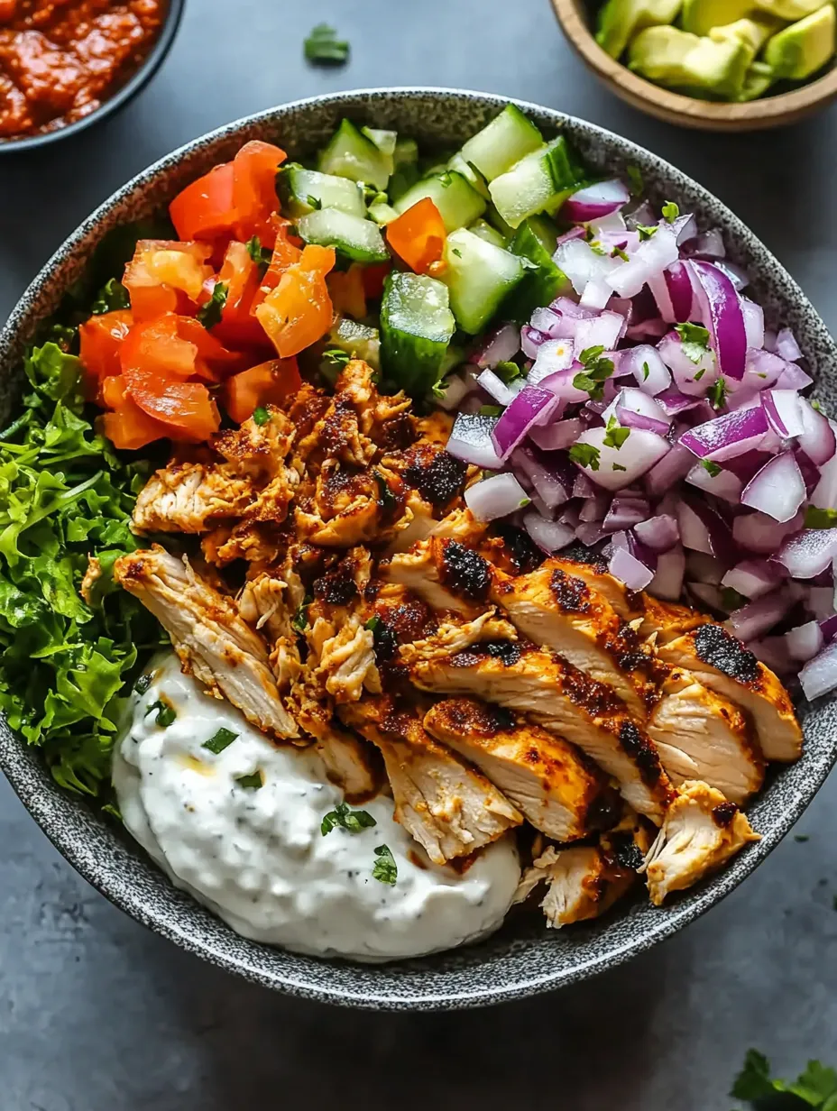 Bol de Shawarma de Poulet Facile