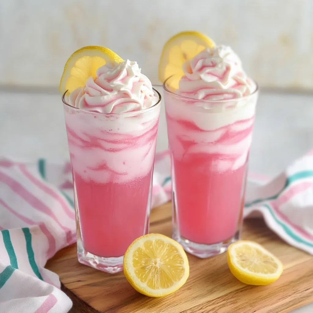 Limonade rose fouettée
