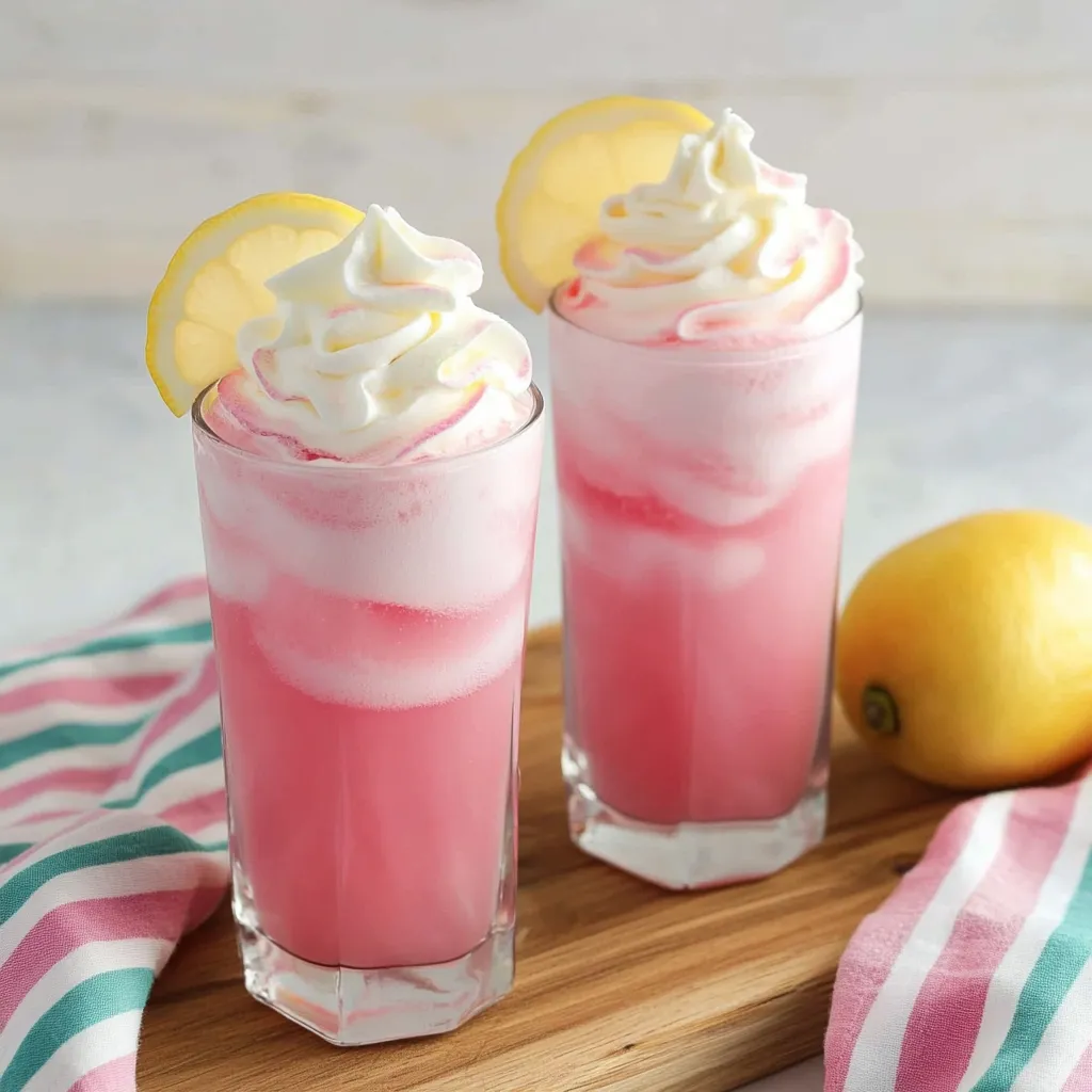 Zoom limonade rose fouettée