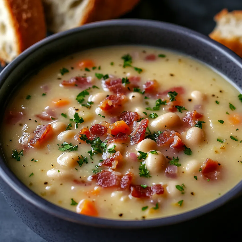 Soupe savoureuse aux lardons