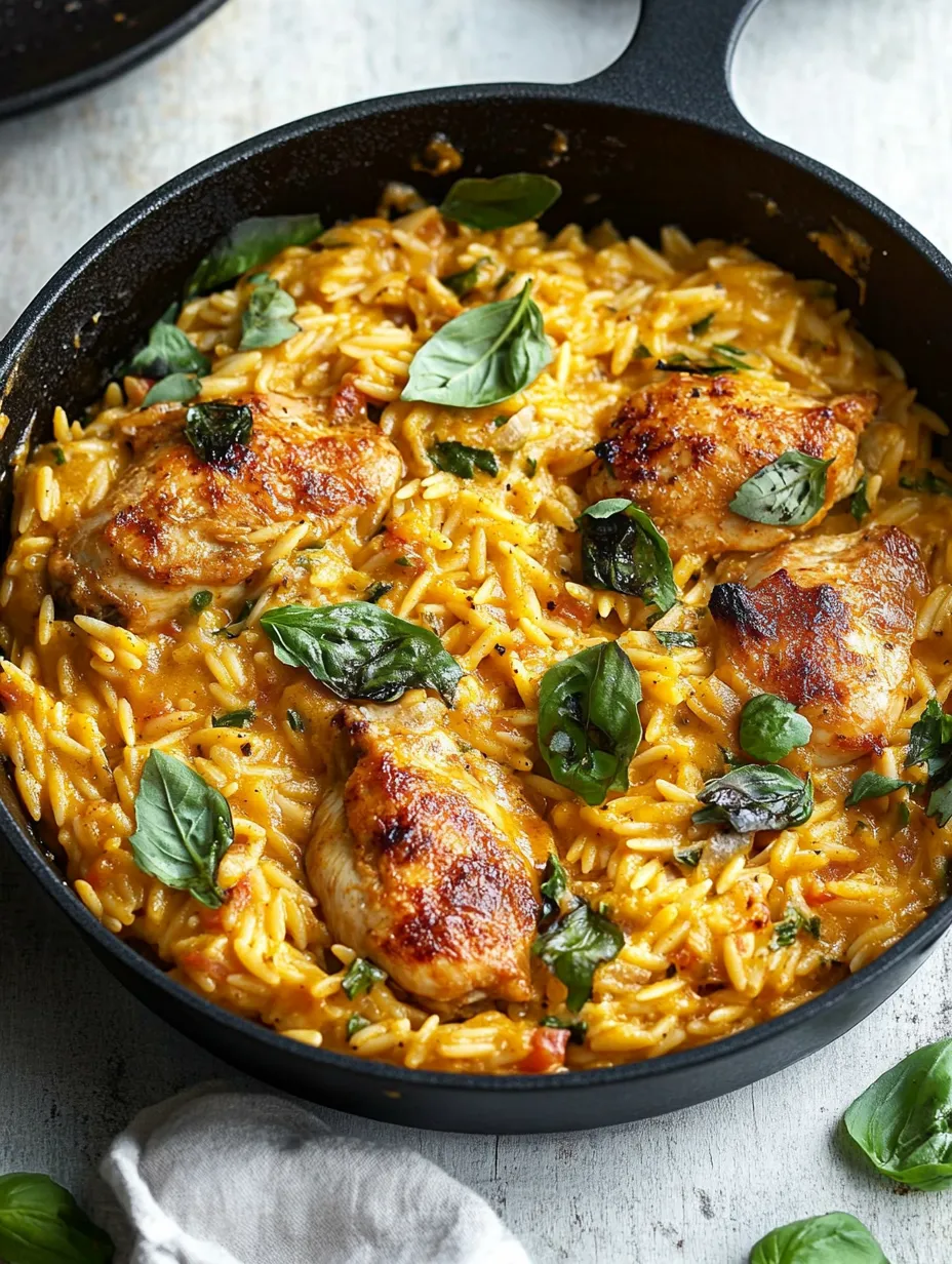 Recette Orzo crémeux au poulet Cajun