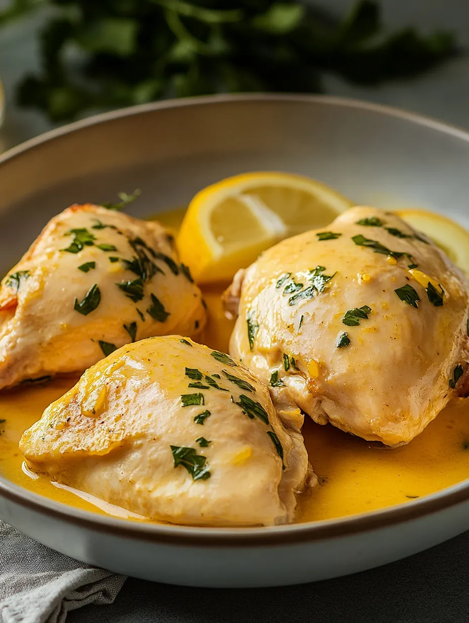 Recette Poulet onctueux au citron et à l’ail