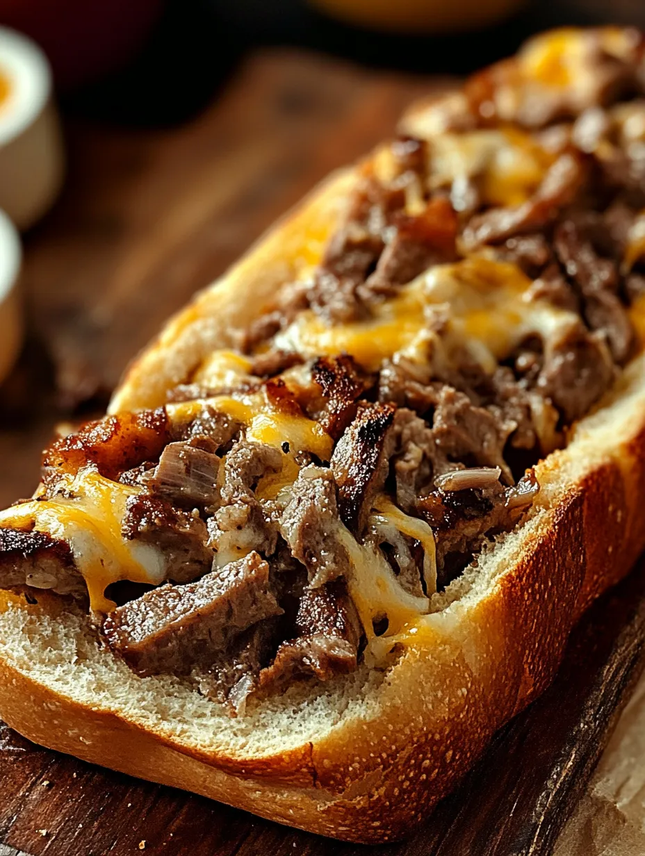 Recette Facile de Pain au Fromage Style Philly Steak à l'Ail