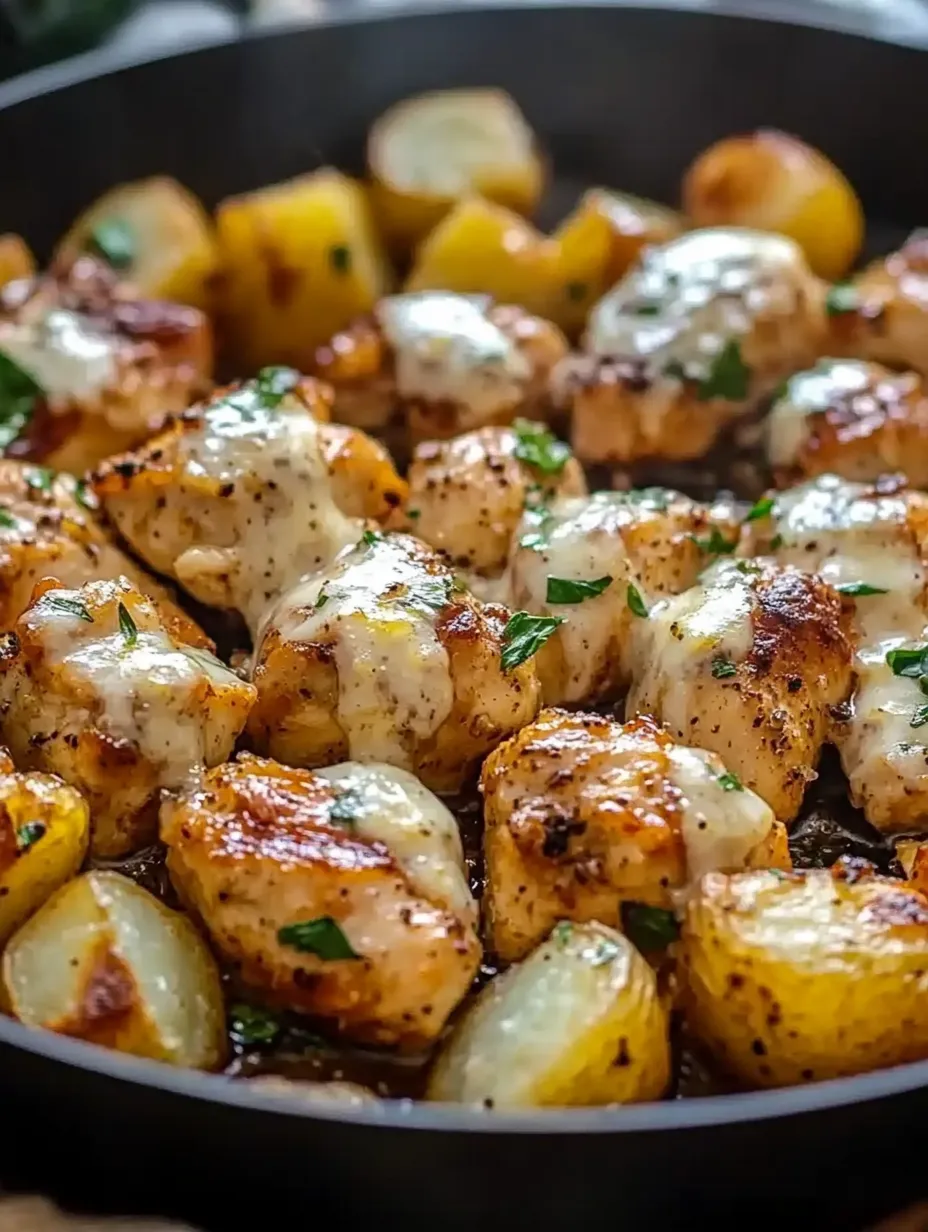 Recette de Poulet et Pommes de Terre à l'Ail et au Parmesan