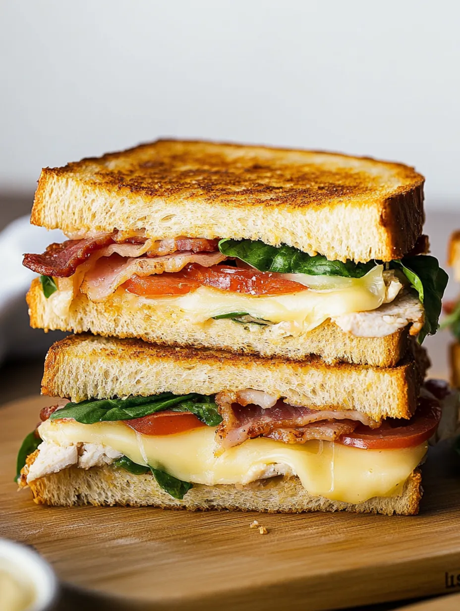 Toast dinde cheddar épinards bacon