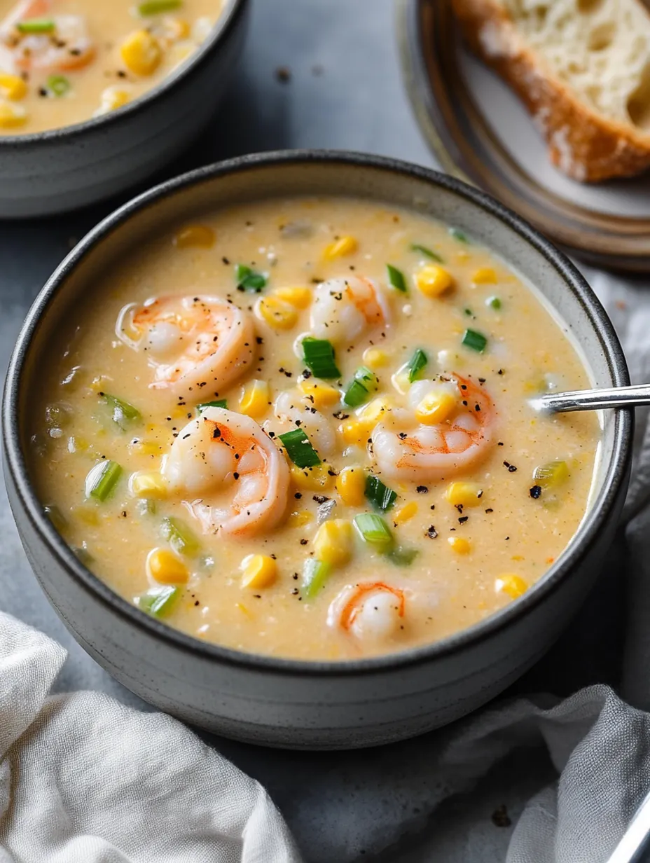 Soupe crevettes et maïs onctueuse