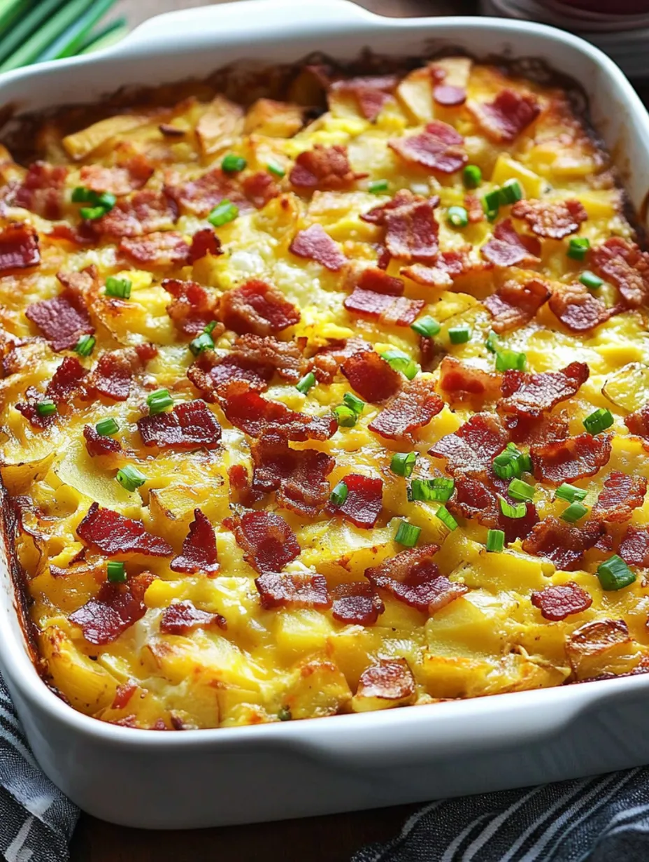 Délicieuse casserole aux lardons, pommes de terre et œufs
