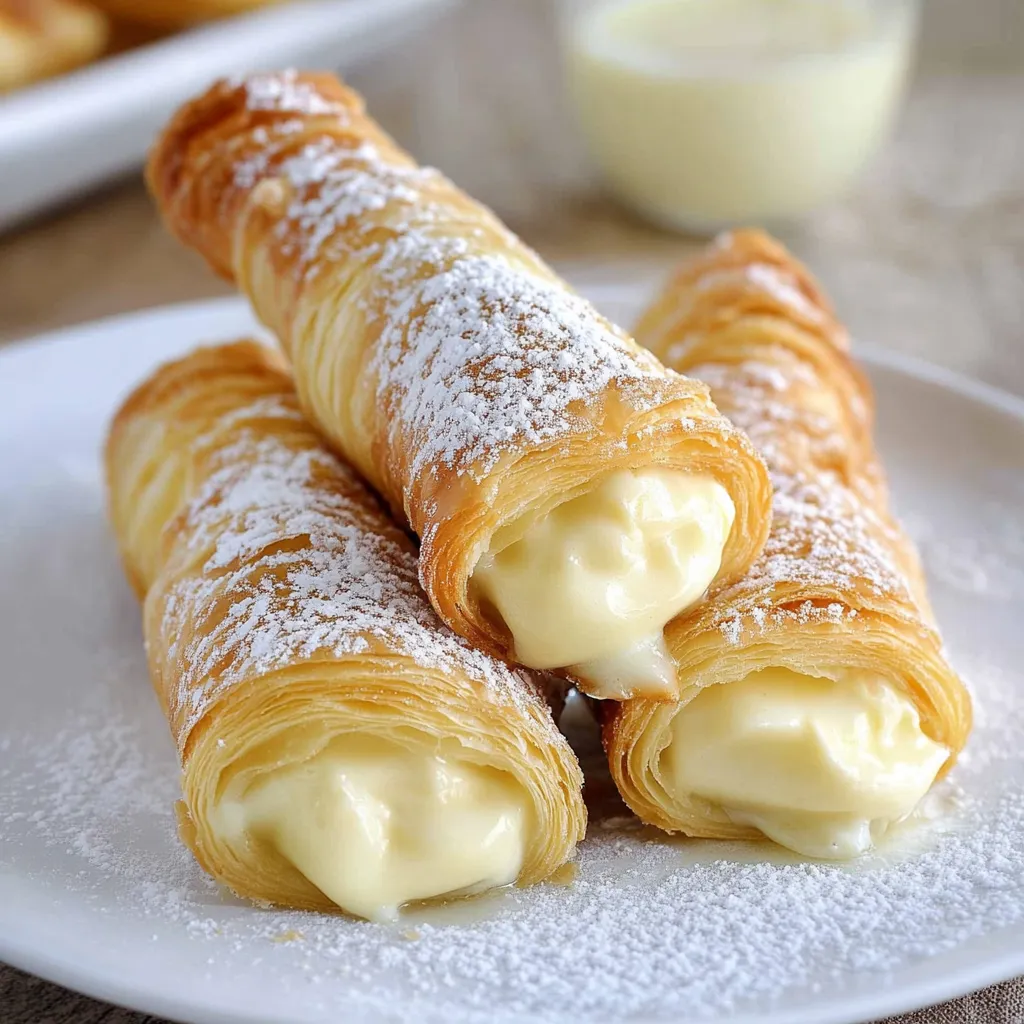 Cornets Feuilletés à la Crème Vanille