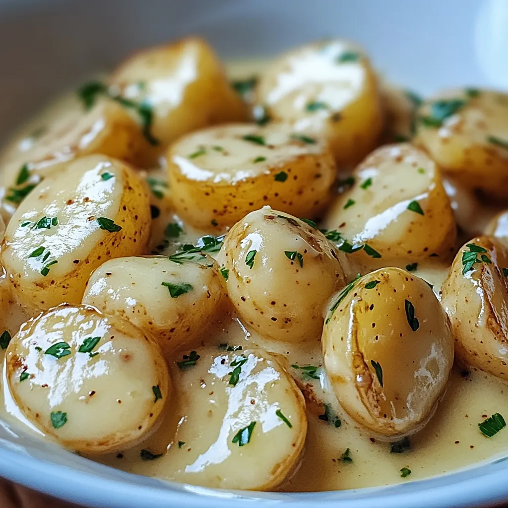Pommes de terre à la crème d’ail douces et fondantes