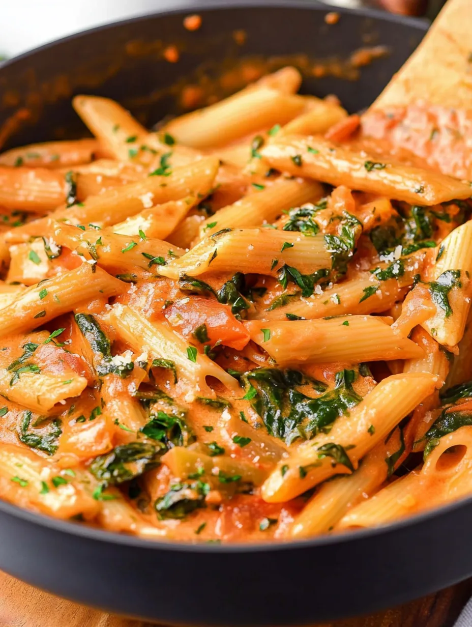 Penne Rosa Onctueuses aux Épinards & Mozzarella