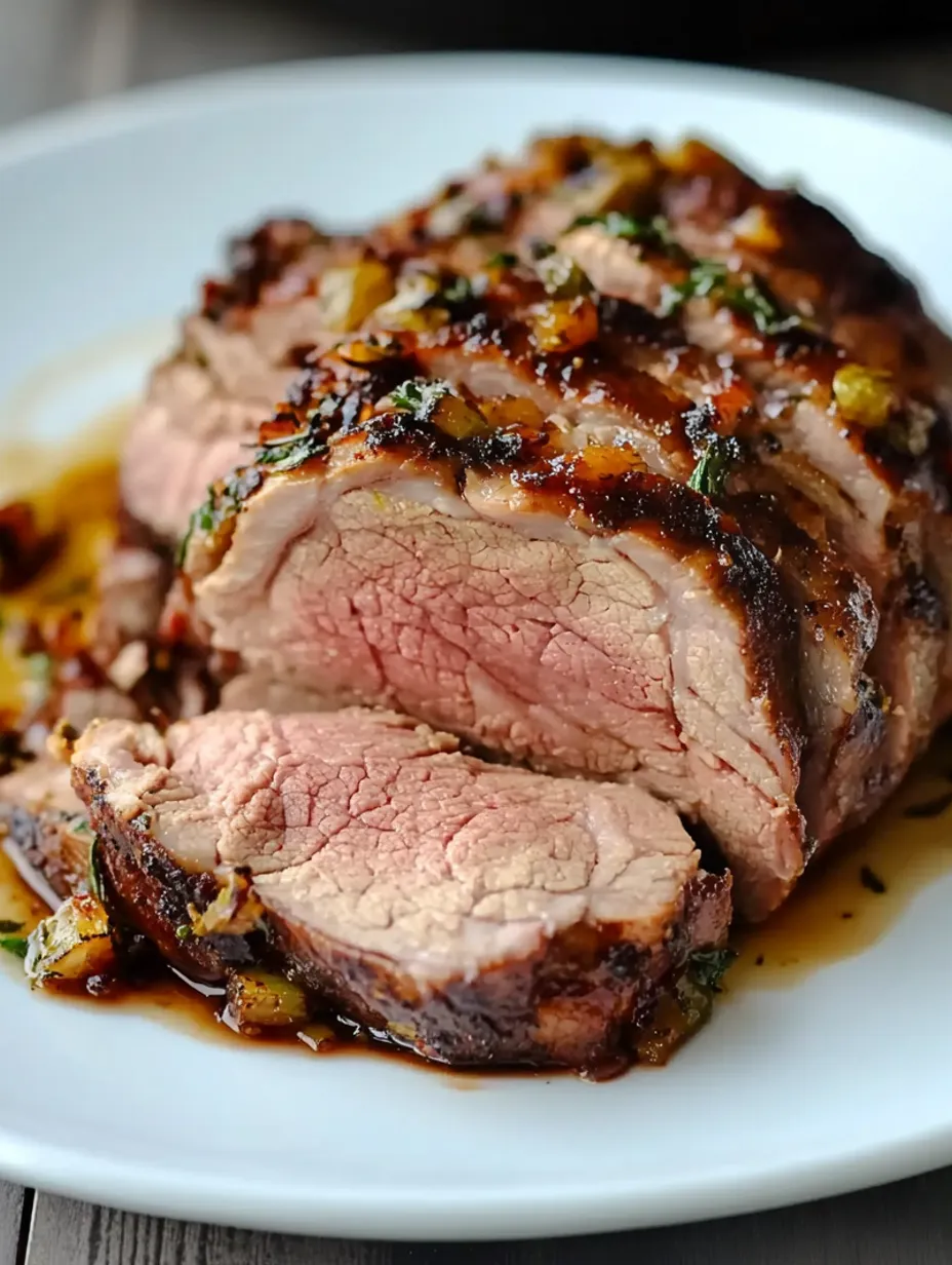 Suculente croûte d’agneau moutardé aux herbes avec sauce fondante