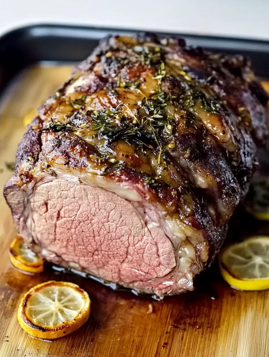 Agneau aux herbes et moutarde, croûte dorée et jus généreux