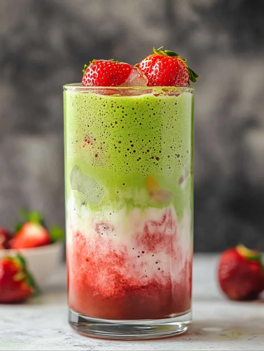 Lait Fraise Matcha Glacé Ultra Frais