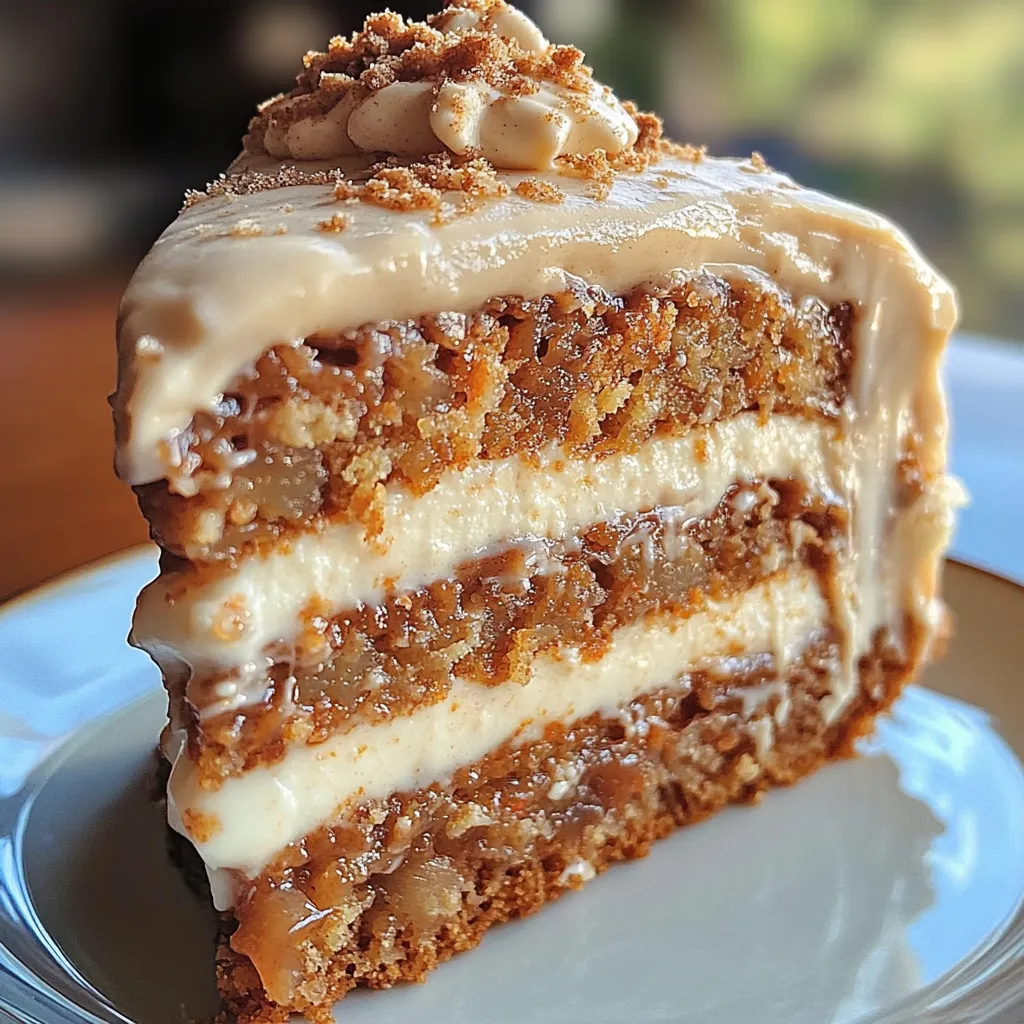 Délicieux Gâteau Carotte inspiré d'un honeybun avec du fromage blanc et glaçage à la cannelle