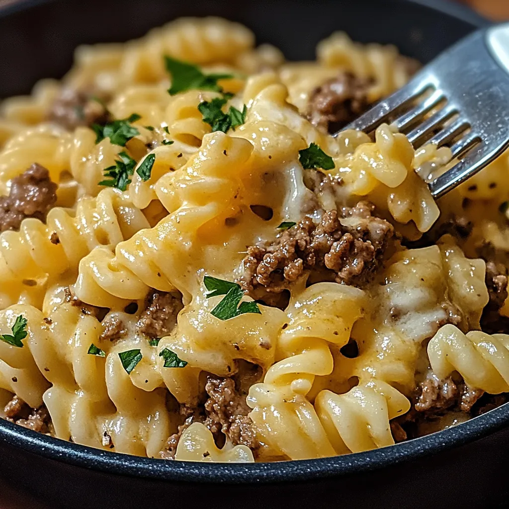 Pâtes one-pot bœuf cheddar ranch