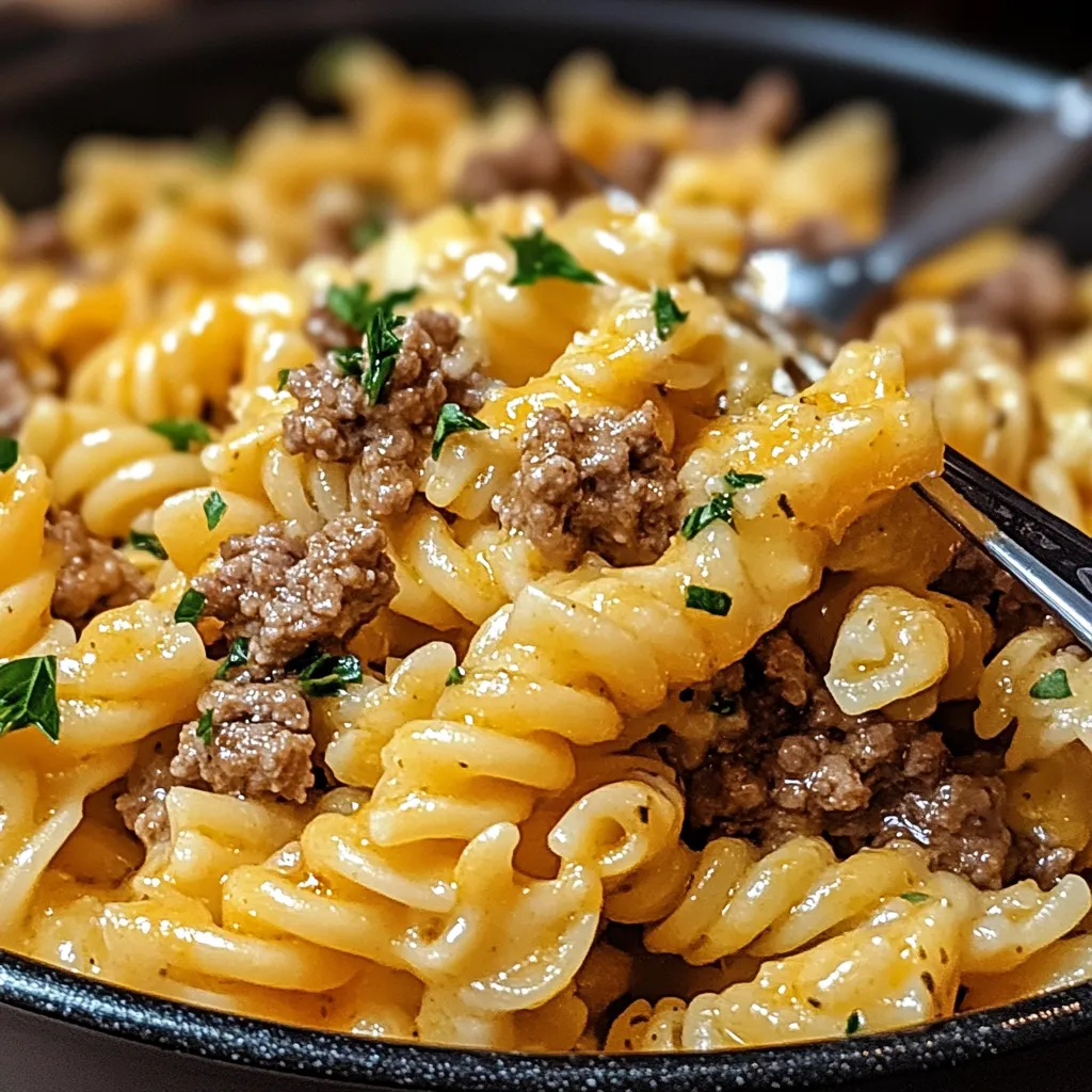 Pâtes one-pot bœuf cheddar ranch