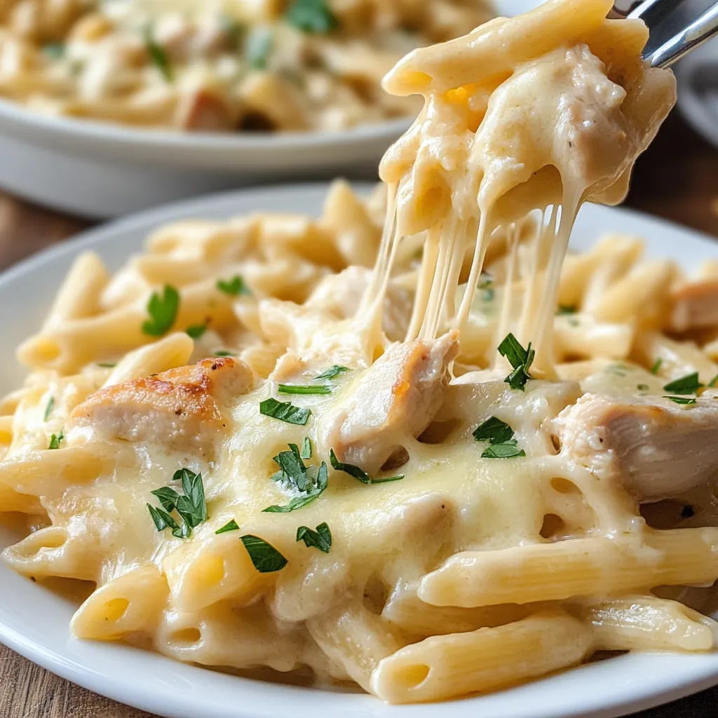 Pâtes poulet fromage express