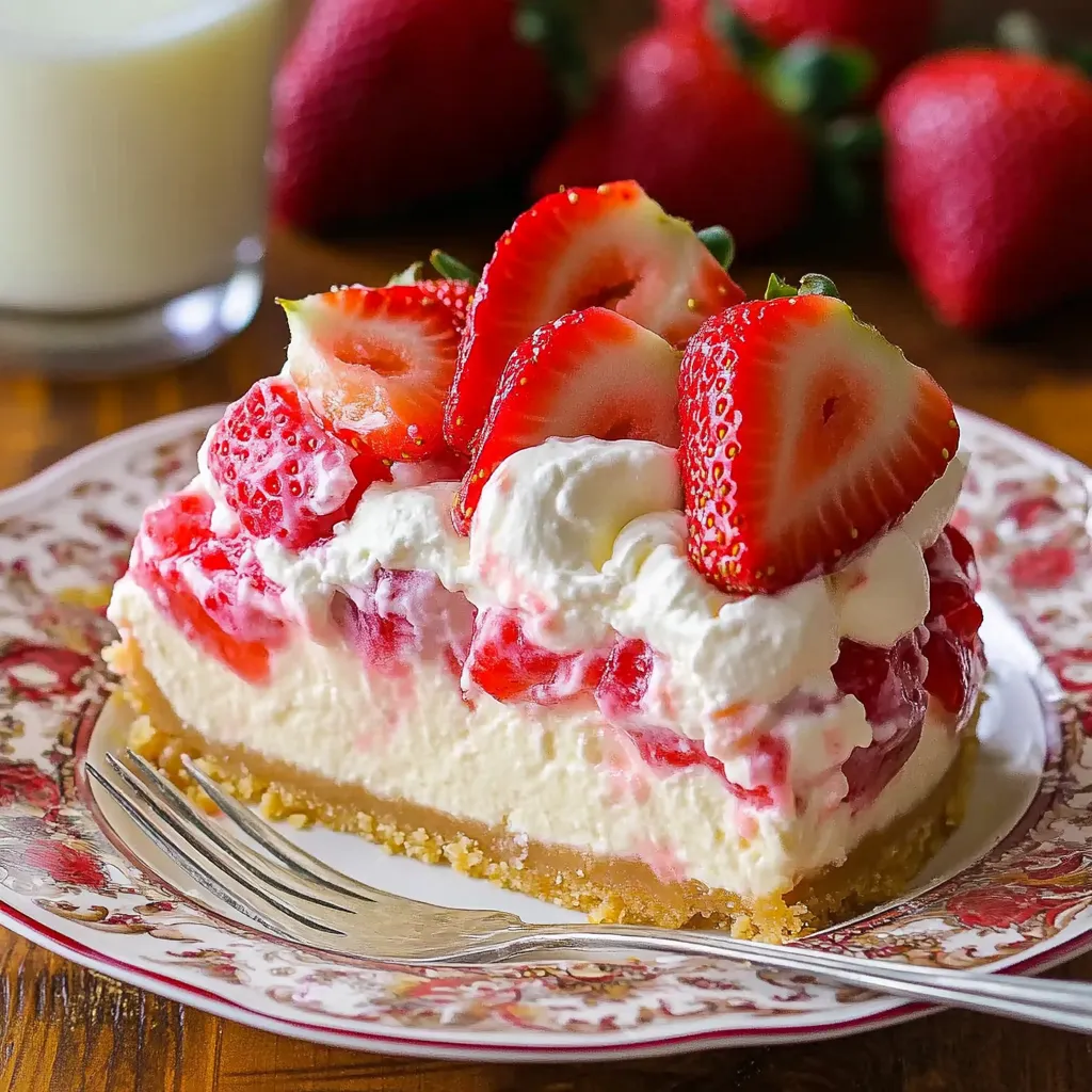 Délice Frais au Cheesecake et Fraises, Sans Four
