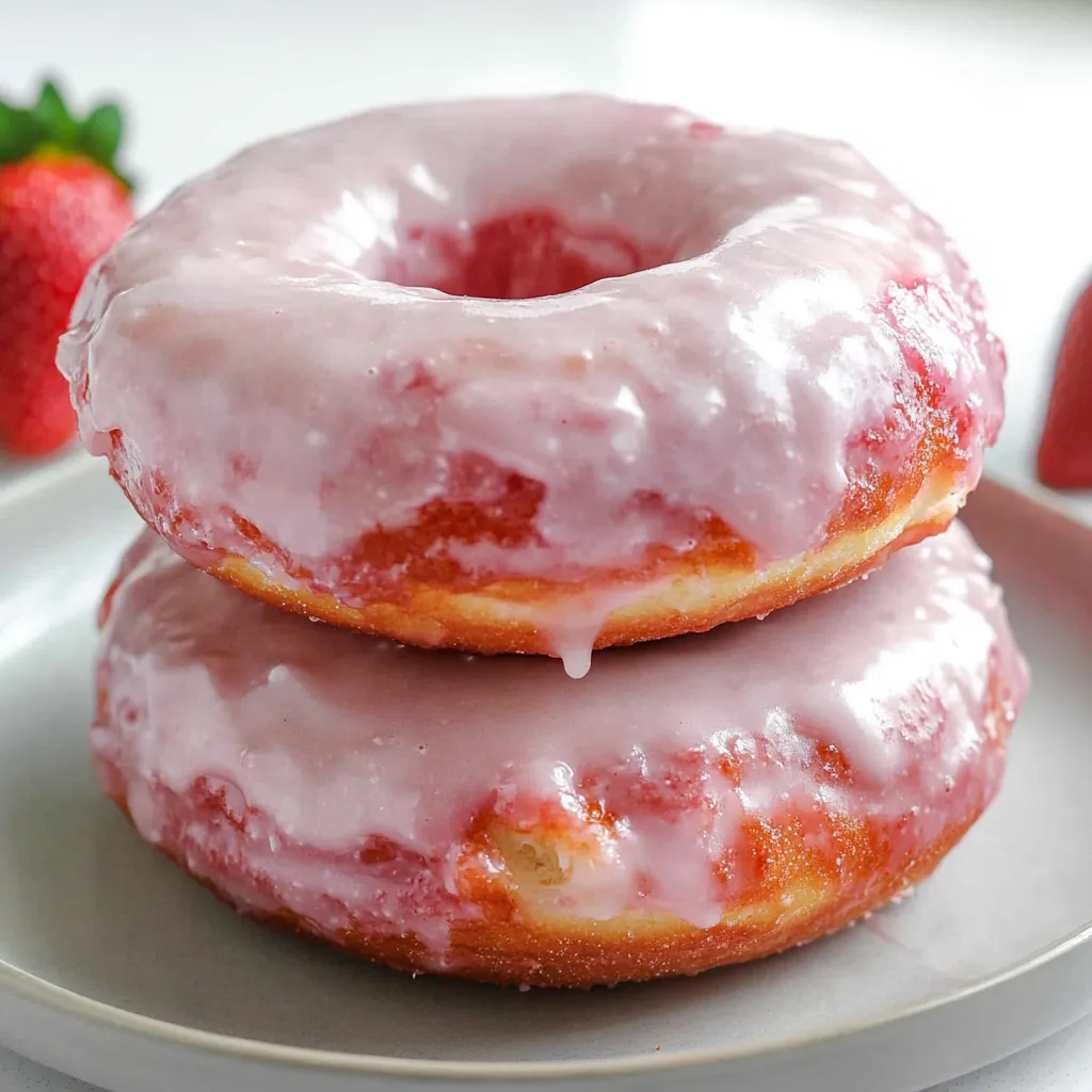 Donuts aux fraises cuits