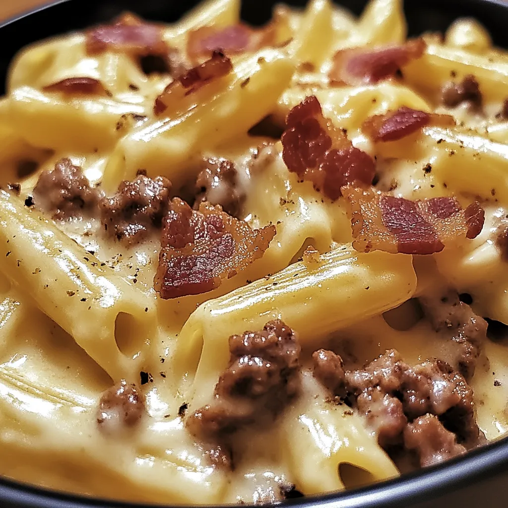 Pâtes Alfredo Bacon Cheeseburger Ultime