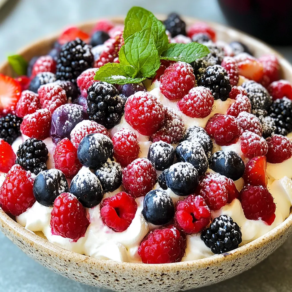 Salade cheesecake rapide aux fruits rouges
