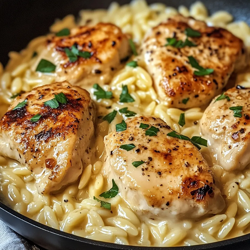 Poulet Parmesan Crémeux et Orzo