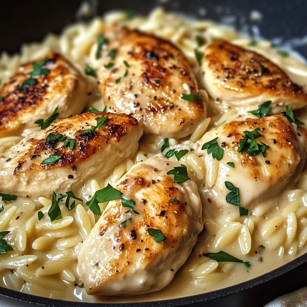 Poulet crémeux parmesan et orzo