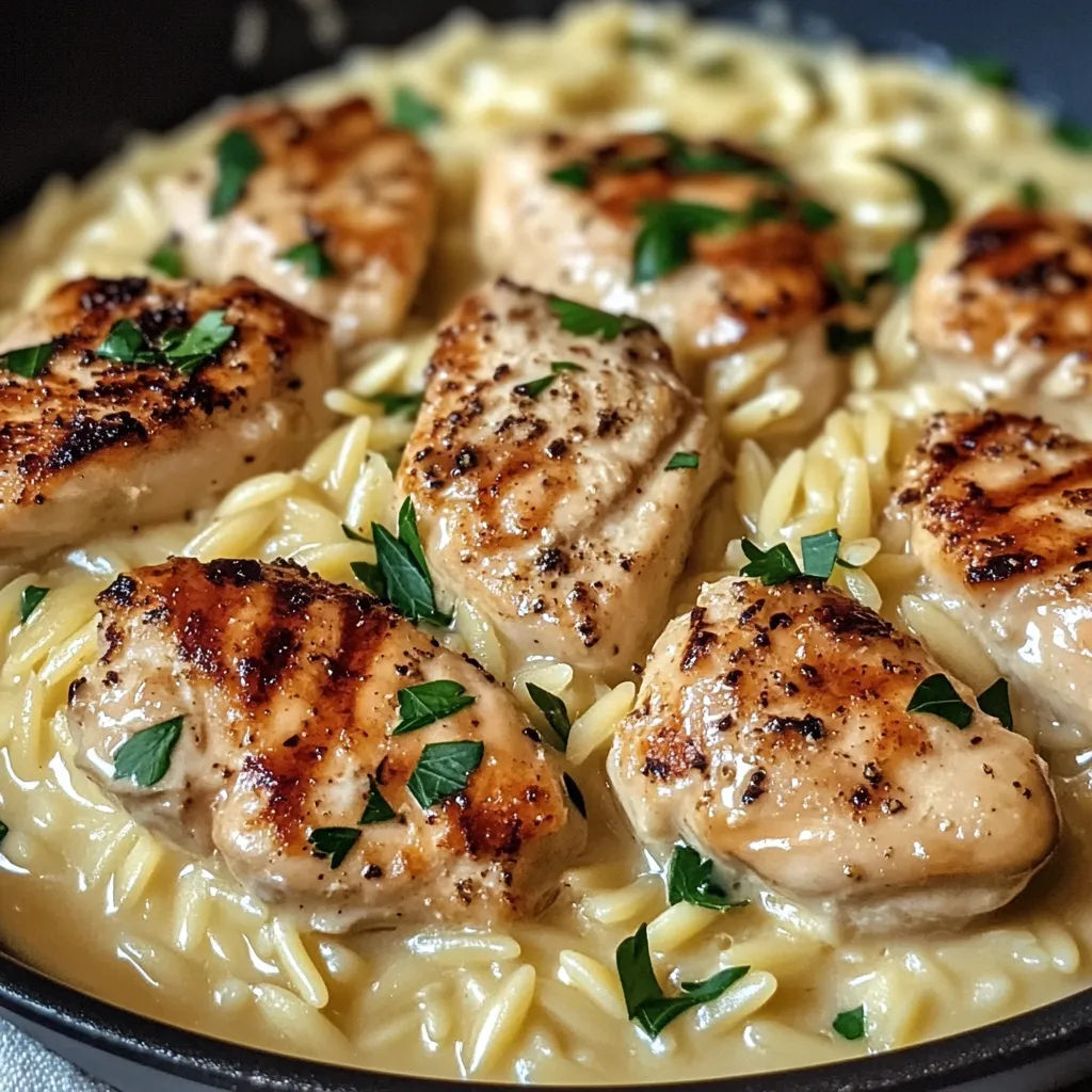 Poulet parmesan crémeux facile et orzo