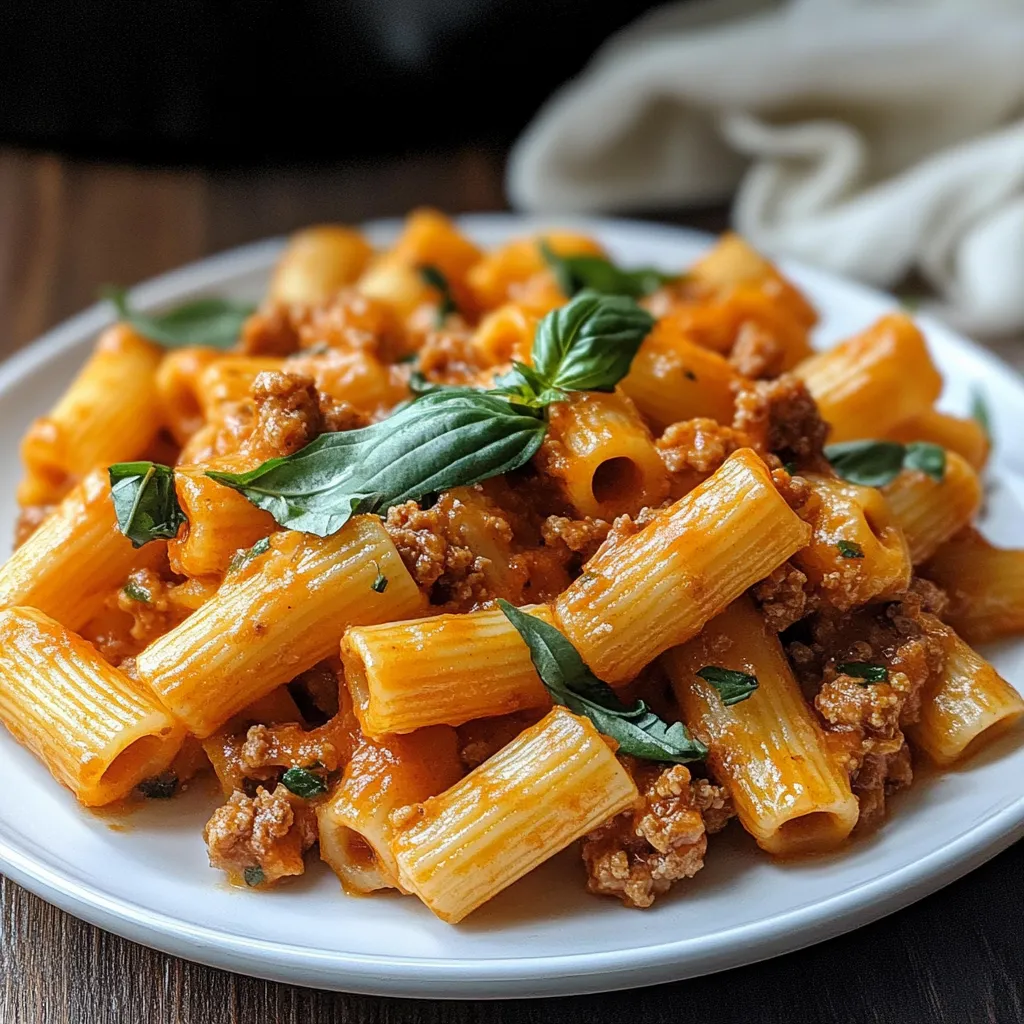 Rigatoni saucisse crème facile