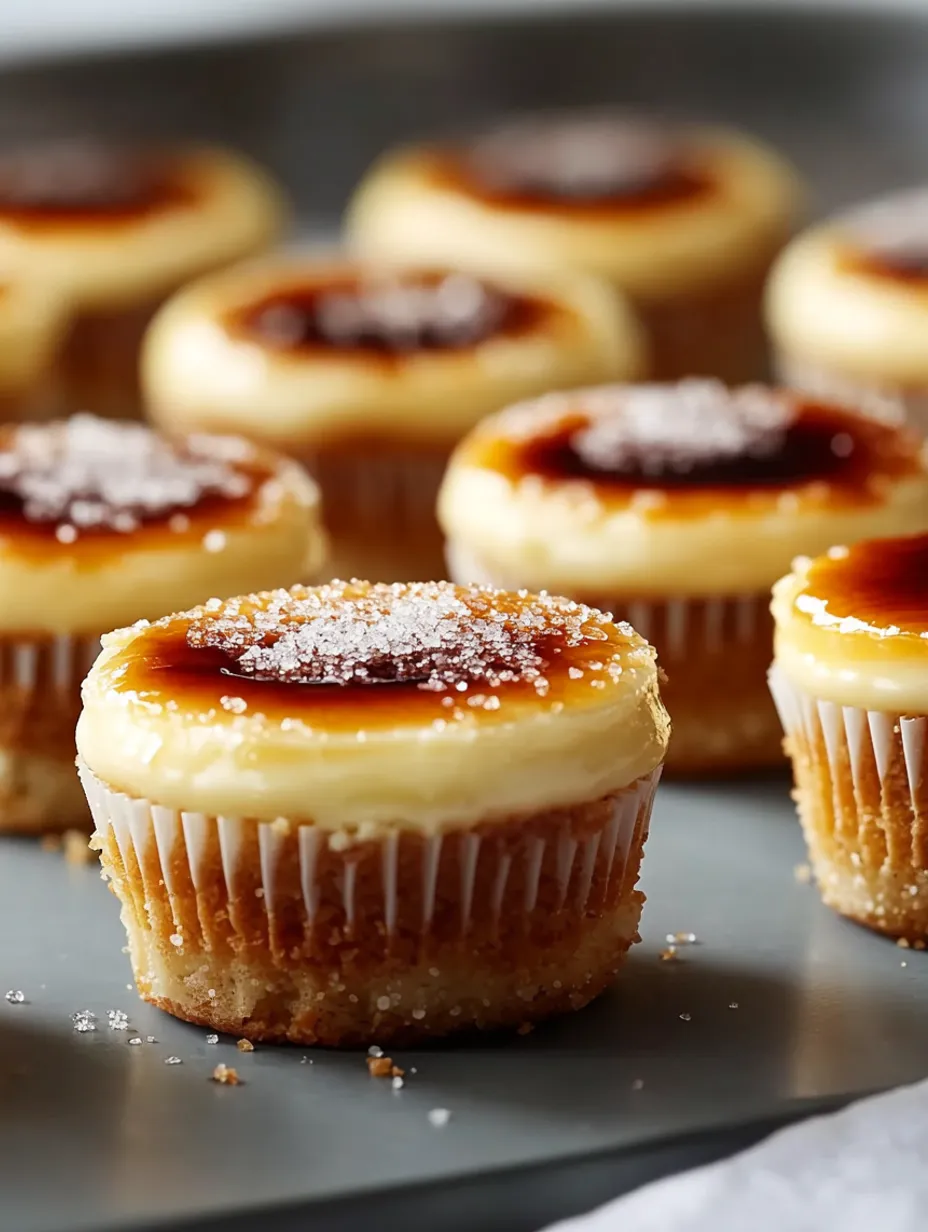 Mini cupcakes au cheesecake crème brûlée à la vanille