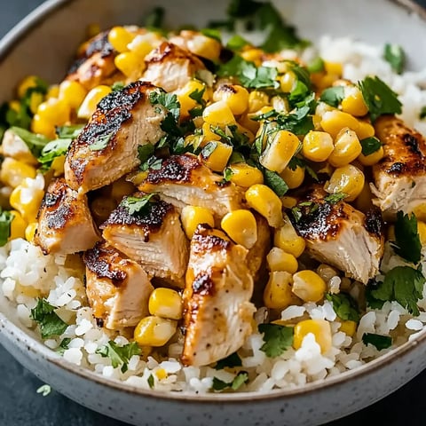 Bol de Riz au Poulet et Maïs Grillé